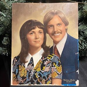 Vintage brushed oil Hand painted Portrait photo 1970’s 8x10 art memorabilia